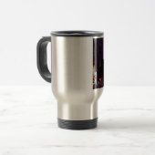 夜のニューヨーク・タイムズ・スクエアのトラフィック トラベルマグ (正面左)