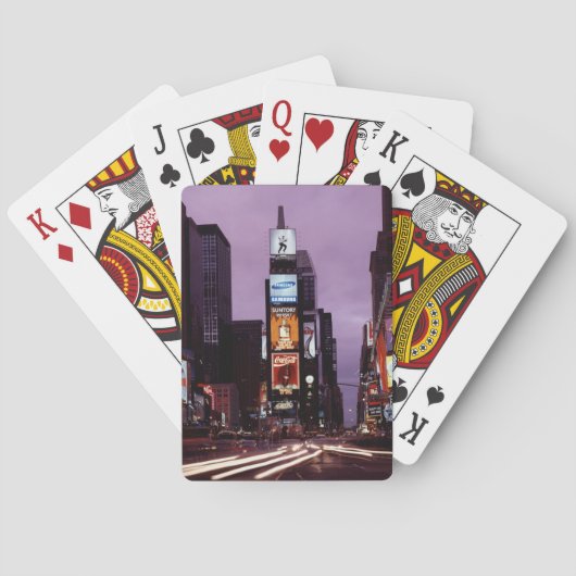 夜のニューヨーク・タイムズ・スクエアのトラフィック トランプ (裏面)