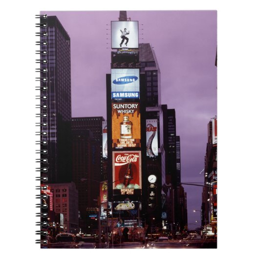 夜のニューヨーク・タイムズ・スクエアのトラフィック ノートブック (正面)