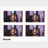 夜のニューヨーク・タイムズ・スクエアのトラフィック 長方形シール (シート)