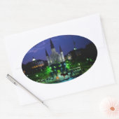 夜のニュー・オーリンズ 楕円形シール (封筒)