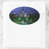 夜のニュー・オーリンズ 楕円形シール (バッグ)