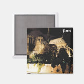 夜のノートルダム。フランスのパリ。 マグネット (正面/裏面)