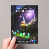 夜のノームとイースターエッグのディナー アクリル招待状 (インサイチュ (ポータブル))