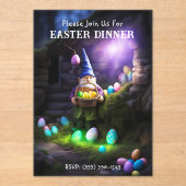 夜のノームとイースターエッグのディナー アクリル招待状 (正面)