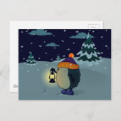 夜のハリネズミ ポストカード (正面/裏面)