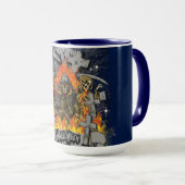 夜のハロウィンマグの怖いスケルトン マグカップ (正面右)