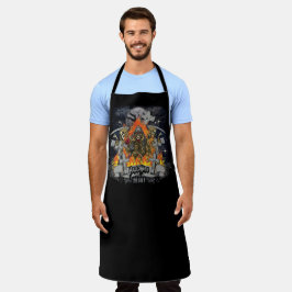 夜のハロウィーンの怖いスケルトン エプロン