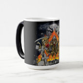 夜のハロウィーンの怖いスケルトン モーフィングマグカップ (正面左)