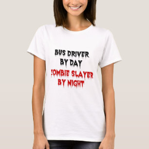 夜のバスの運転手ゾンビレイヤー Tシャツ