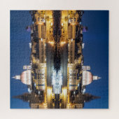 夜のバレッタ旧市街の港 ジグソーパズル (横)