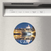 夜のバレッタ旧市街の港 マグネット (インサイチュ (食洗機))