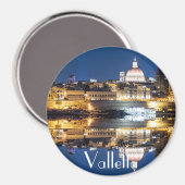 夜のバレッタ旧市街の港 マグネット (正面/裏面)