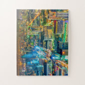 夜のバンコクの景色 ジグソーパズル (縦)