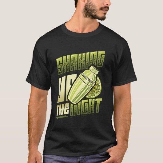 夜のバーテンダーを振り上げる Tシャツ (正面)