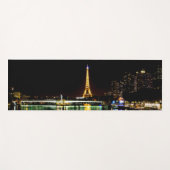 夜のパリのライトアップされたエッフェルタワー ヨガマット (正面(横))