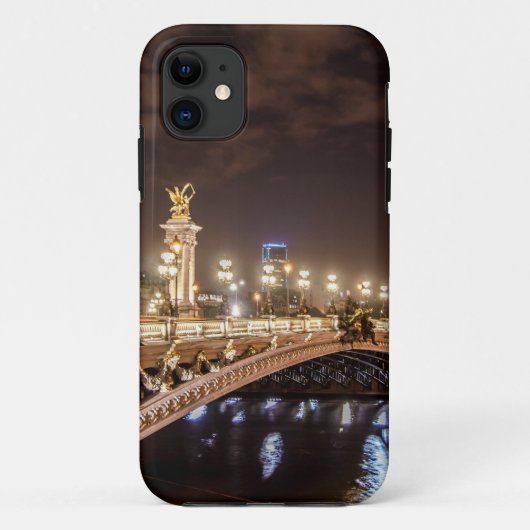 夜のパリフランスのアレキサンダー3橋 Case-Mate iPhoneケース (裏面)