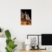 夜のパルマ・デ・マヨルカ大聖堂 - スペイン ポスター (ホームオフィス)