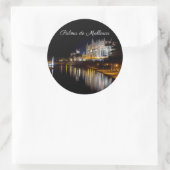 夜のパルマ・デ・マヨルカ大聖堂 – スペイン ラウンドシール (バッグ)