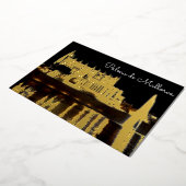 夜のパルマ・デ・マヨルカ大聖堂 – スペイン 箔シーズンカード (回転した状態)