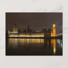 夜のビッグベンそして議会 ポストカード