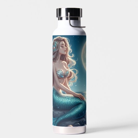 夜のビーチの人魚 ウォーターボトル (左面)