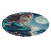 夜のビーチの人魚 カッティングボード (角)