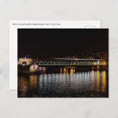 夜のビール・アケイム橋を渡るメトロ ポストカード (正面/裏面)