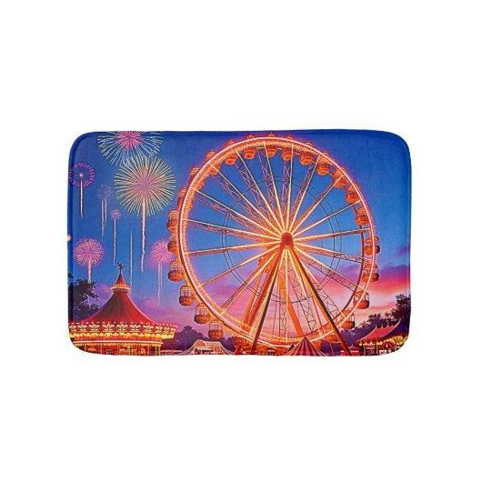 夜のフェスティバル照明デザイン バスマット (正面)