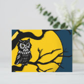 夜のフクロウのハロウィーン招待 招待状 (スタンド正面)