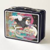 夜のフクロウズフィンランドのラプフンド – lunchbox メタルランチボックス (裏面)