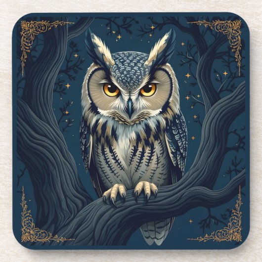 夜のフクロウ コースター (正面)