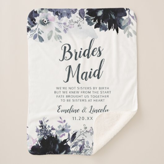 夜のフローラから花嫁引用文 シェルパブランケット (正面)