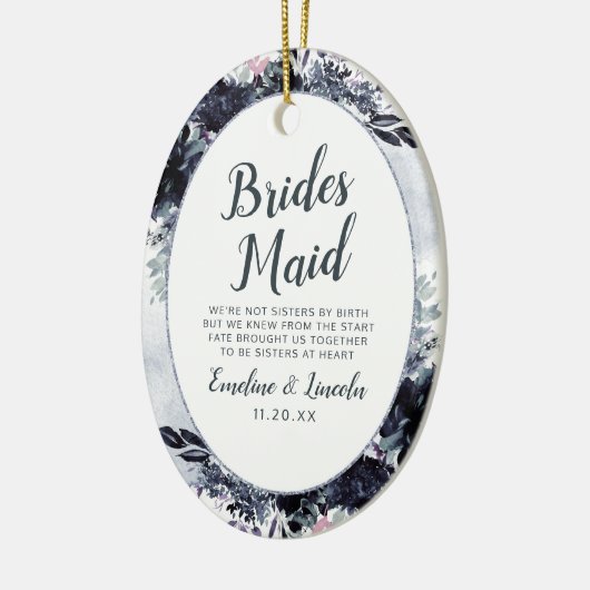 夜のフローラから花嫁引用文 セラミックオーナメント (左)