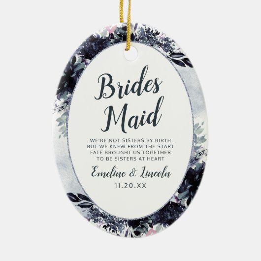 夜のフローラから花嫁引用文 セラミックオーナメント (裏面)