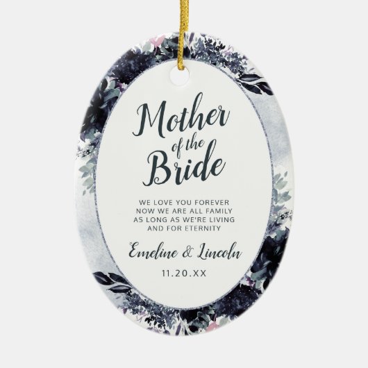 夜のフローラの母への花嫁引用文 セラミックオーナメント (正面)