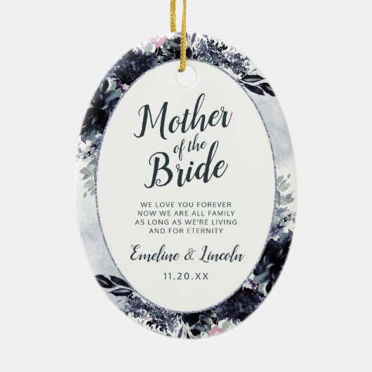 夜のフローラの母への花嫁引用文 セラミックオーナメント (裏面)