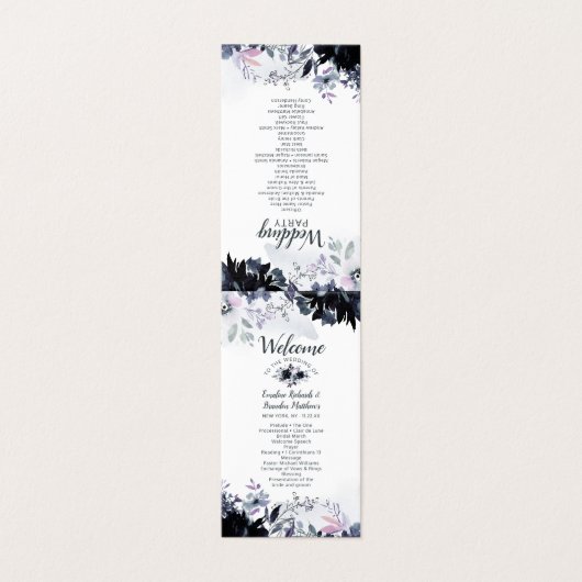 夜のフローラエレガントな結婚式プログラム (外部フラット)