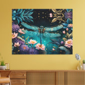 夜のフローラ園のトンボ キャンバスプリント (インサイチュ (リビング))