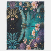 夜のフローラ園のトンボ フリースブランケット (正面)