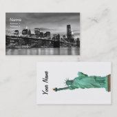 夜のブルックリン橋そしてマンハッタンスカイライン 名刺 (正面/裏面)