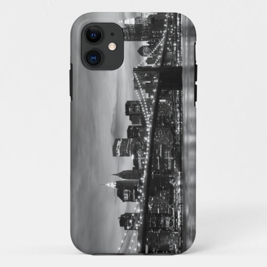 夜のブルックリン橋そしてマンハッタンスカイライン Case-Mate iPhoneケース (裏面)