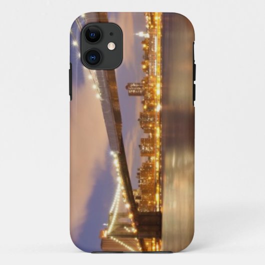 夜のブルックリン橋そしてマンハッタン Case-Mate iPhoneケース (裏面)