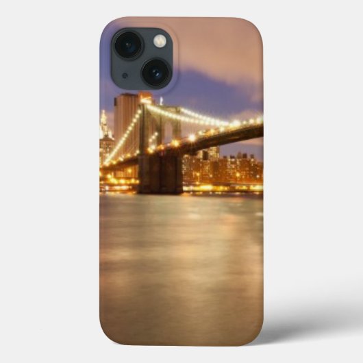 夜のブルックリン橋そしてマンハッタン Case-Mate iPhoneケース (裏面)