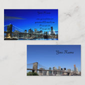 夜のブルックリン橋、ニューヨークシティ 名刺 (正面/裏面)