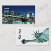 夜のブルックリン橋、ニューヨークシティ 名刺 (正面/裏面)