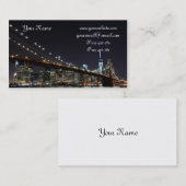 夜のブルックリン橋、ニューヨークシティ 名刺 (正面/裏面)