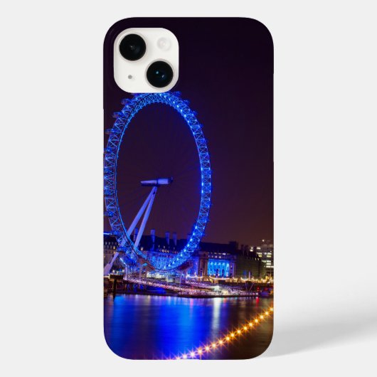 夜のブルーライトロンドンの目 Case-Mate iPhoneケース (裏面)