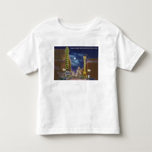 夜のブロードウェイの眺め トドラーTシャツ (正面)