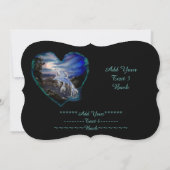 夜のベイ，ドルフィンラブ，あなたのテキストを追加 招待状 (裏面)